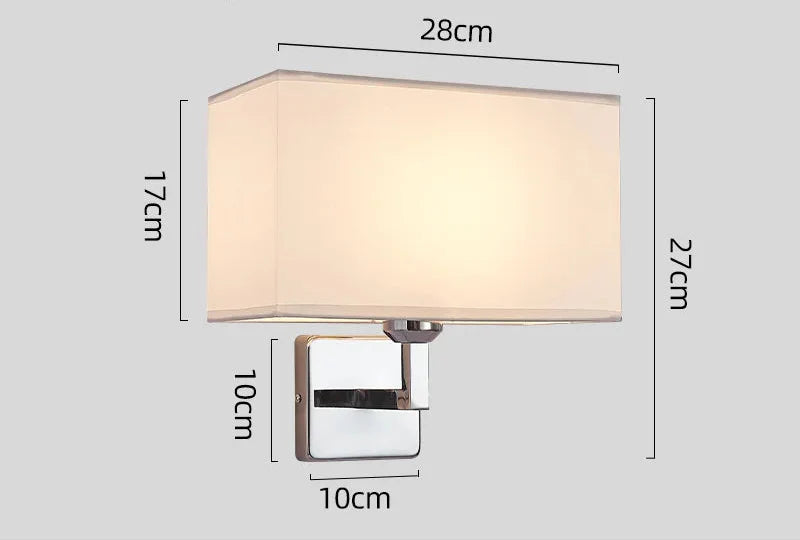 Bedside Wall Sconce with Built-in E27 Reading Light Fixture