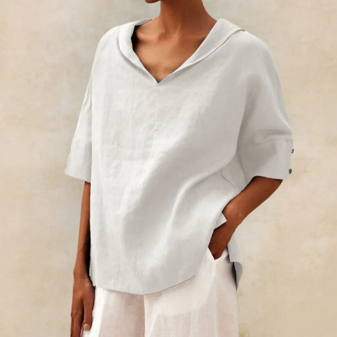 Casual V-Neck Summer Blouse for Women