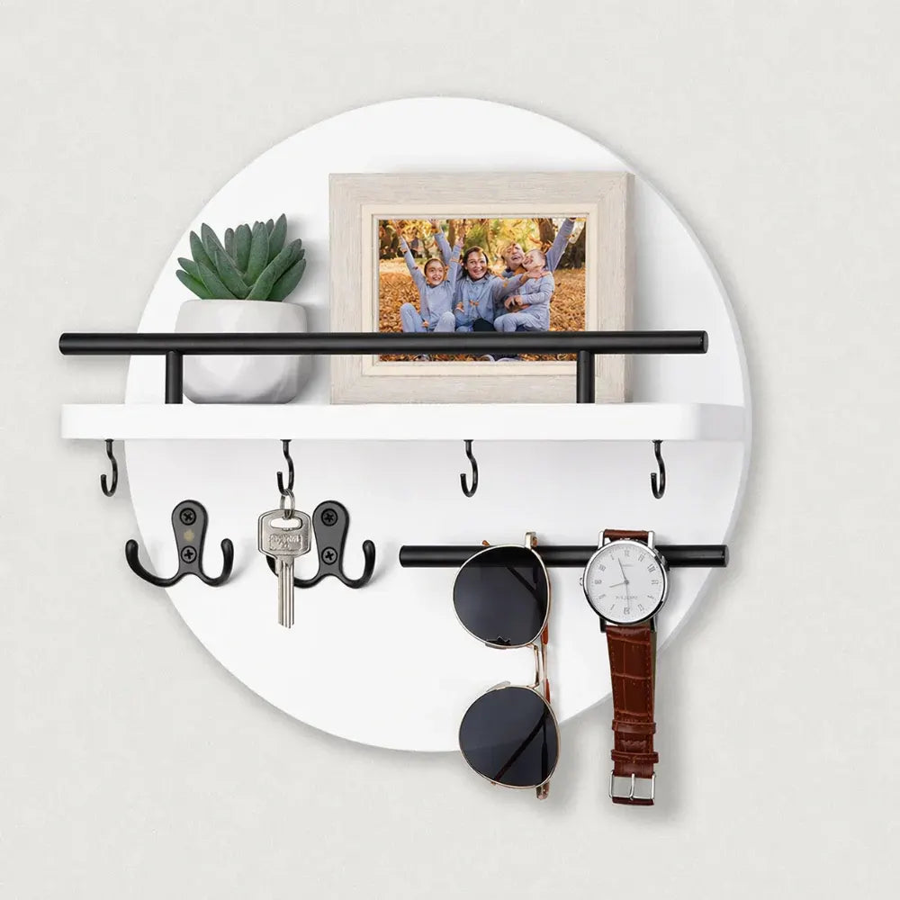 Circular Wood Key Rack | Chic Eco-Friendly Wall Organizer
