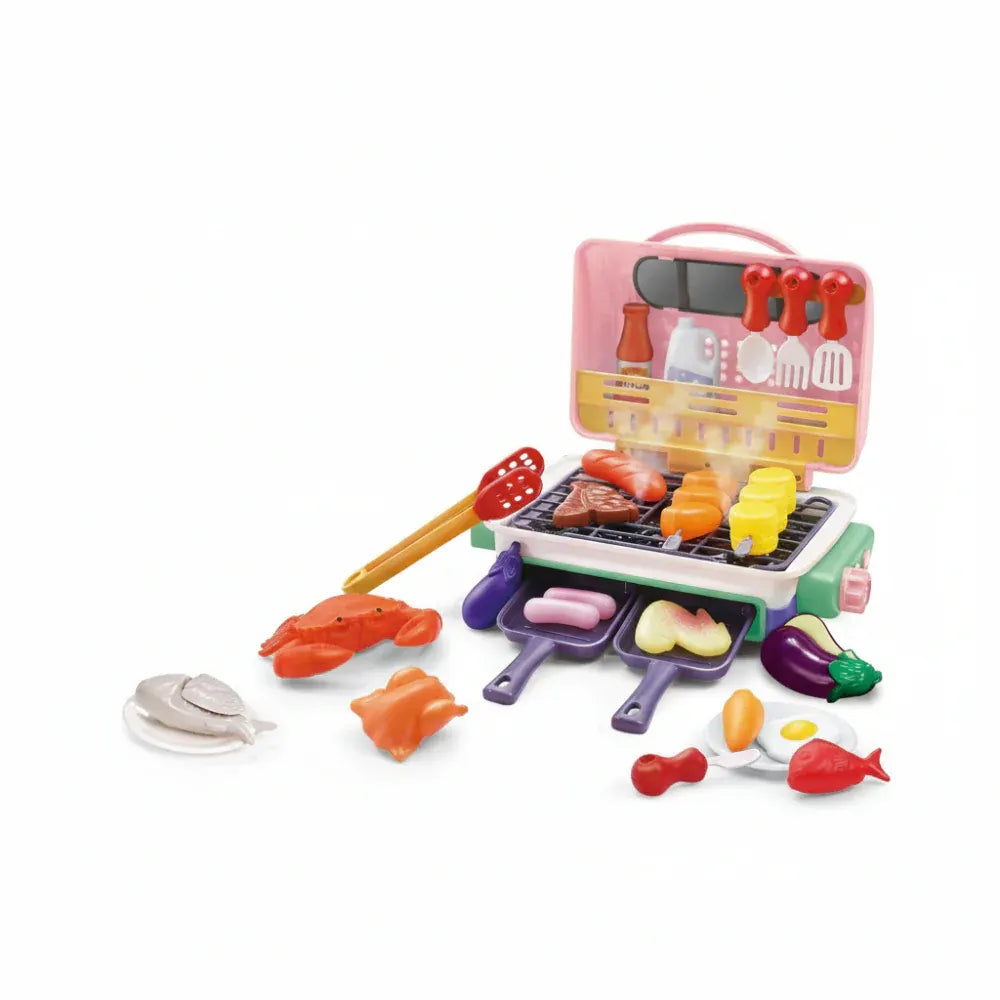 Color-Changing Kids BBQ Grill Playset with Realistic Smoke Effect