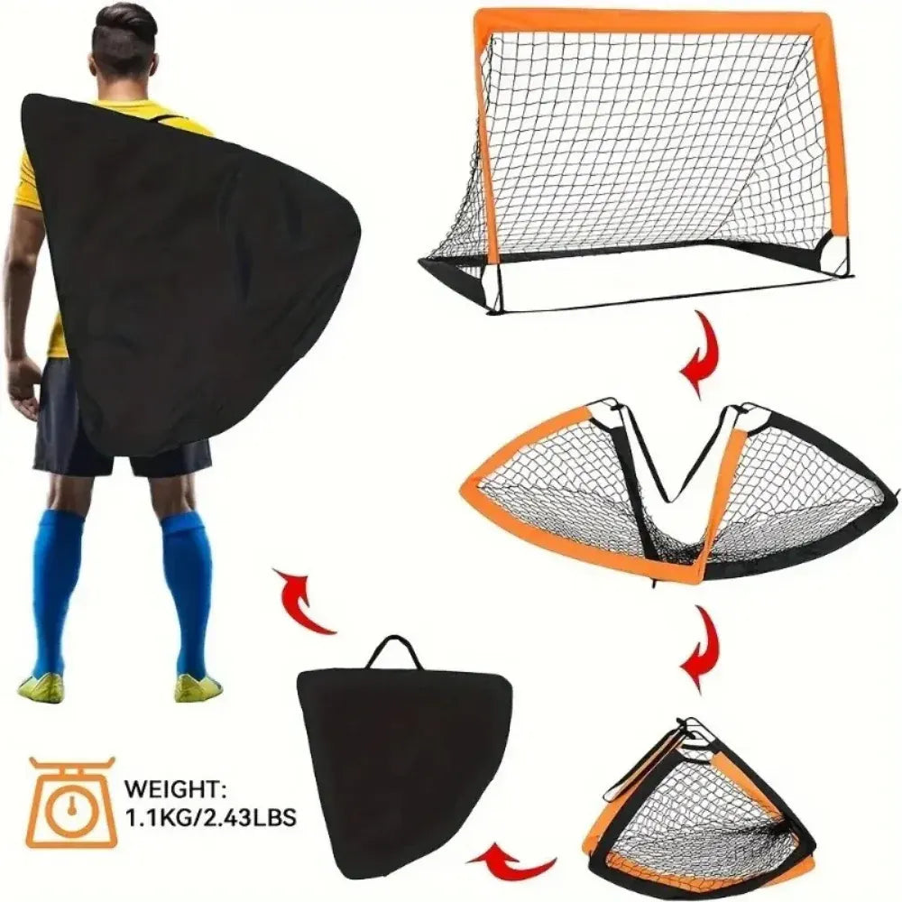 Compact Folding Soccer Goal for Backyard Practice & Training