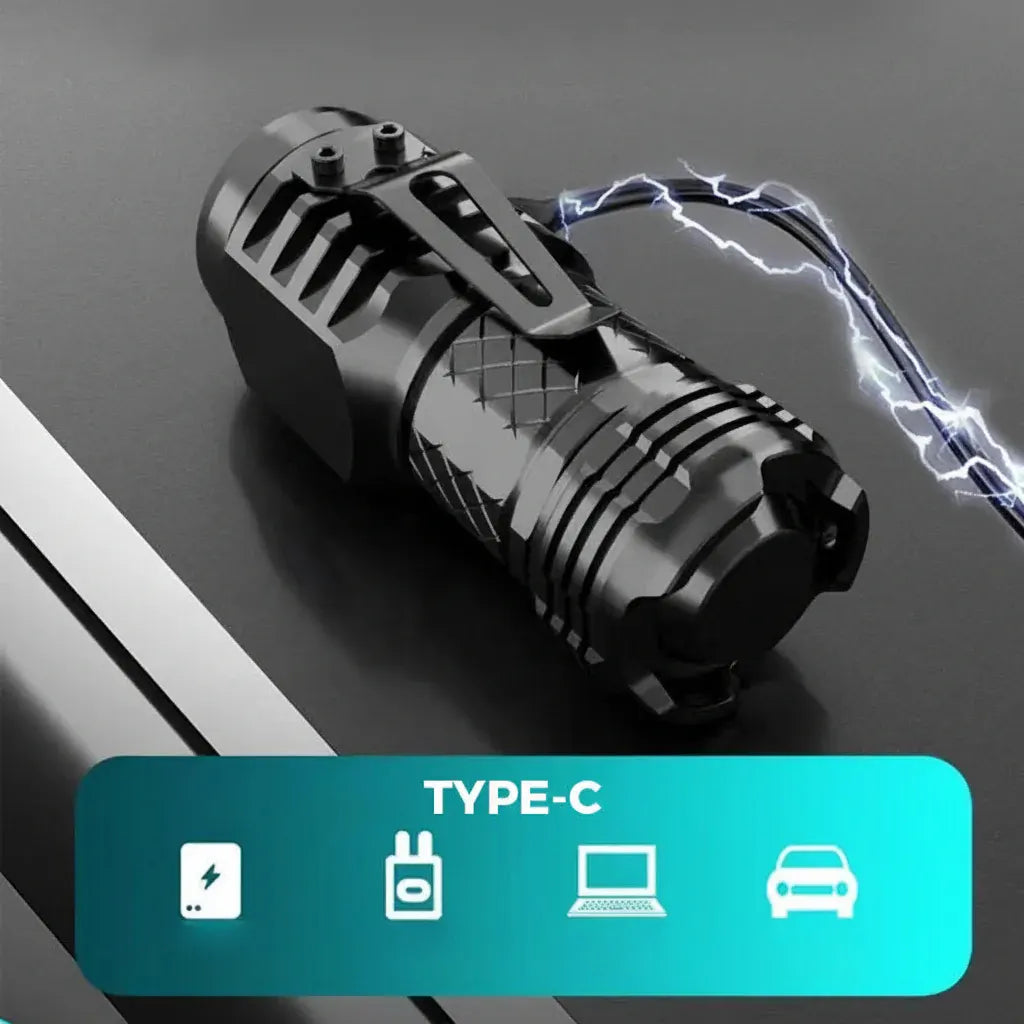 Compact Rechargeable Waterproof Handheld LED Mini Flashlight Torch