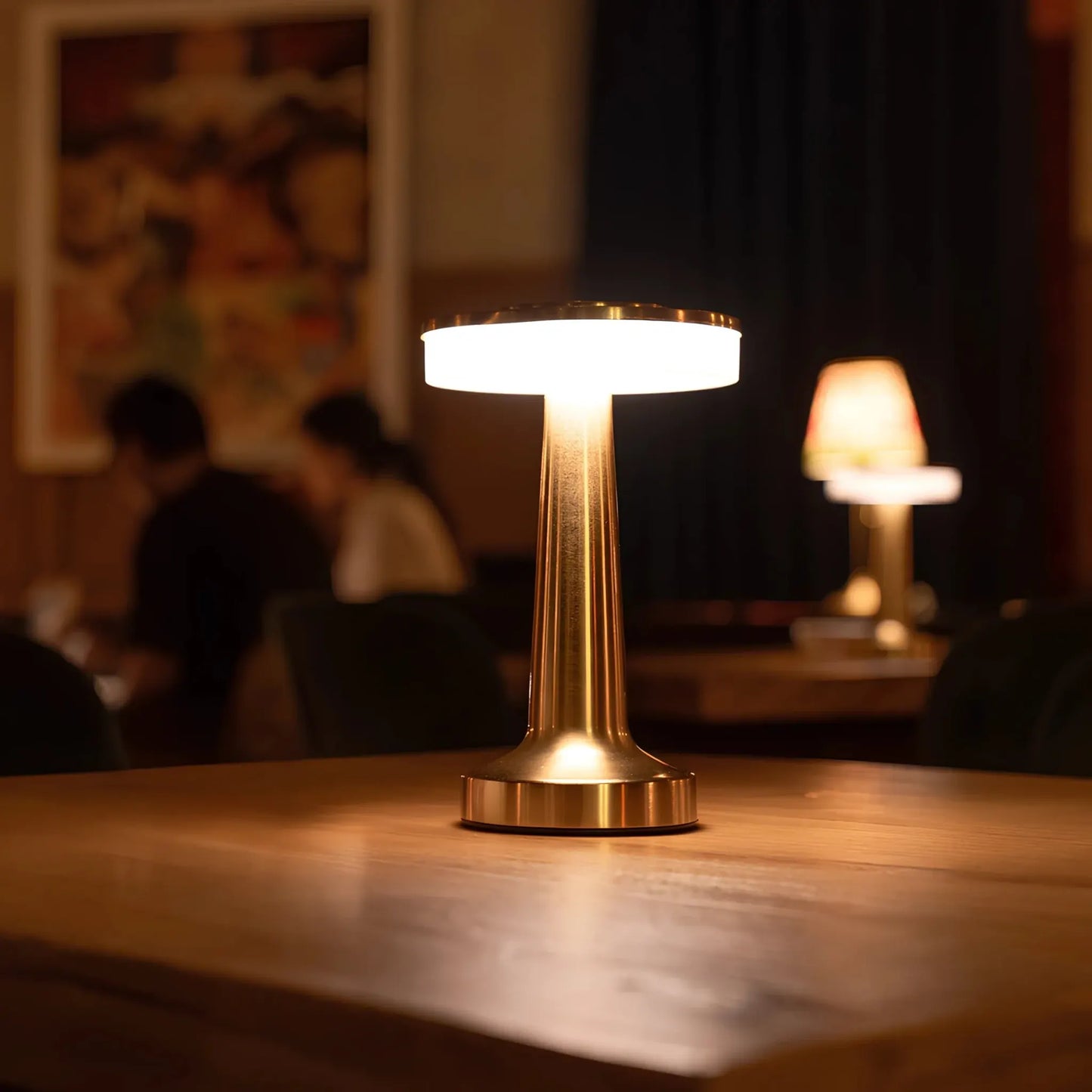 Cordless Rechargeable Metal Table Lamp with Dimmable LED Light