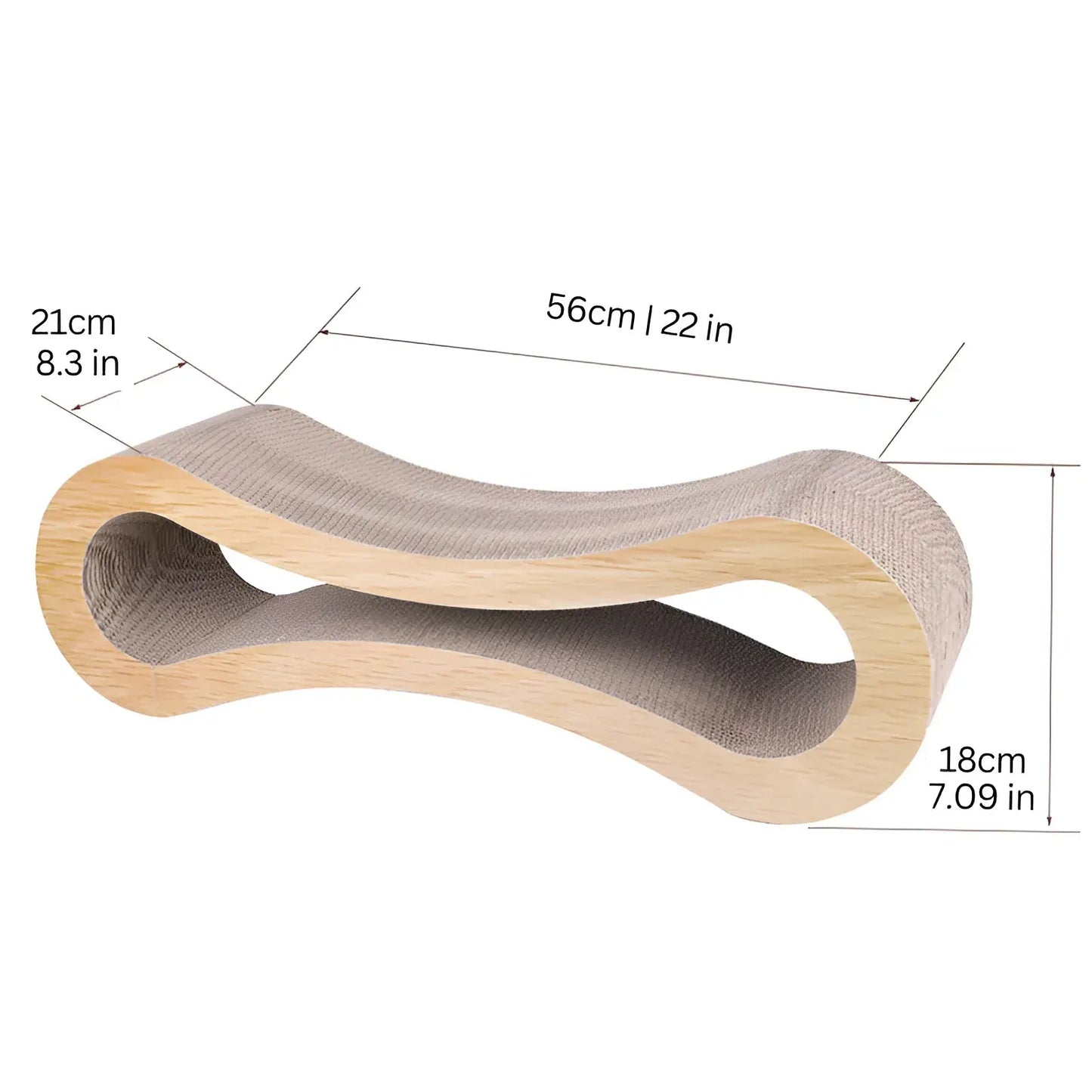Curved Cat Scratching Board Lounge Bed with Claw Rest
