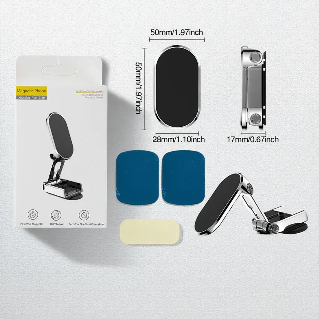 Foldable Magnetic Alloy Dashboard Car Phone Holder Mount