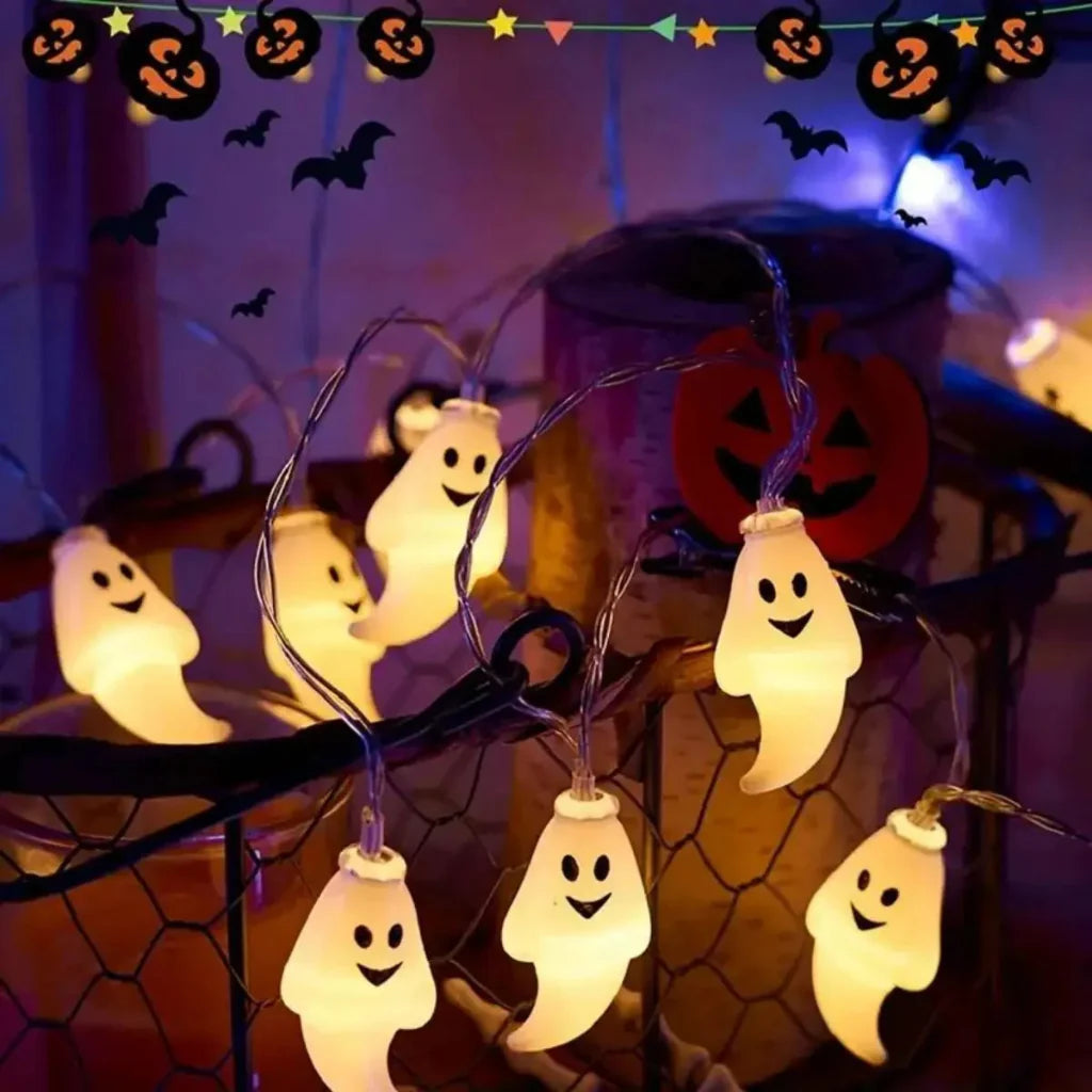 Ghost Design LED Halloween String Lights - Soft Glow Decor