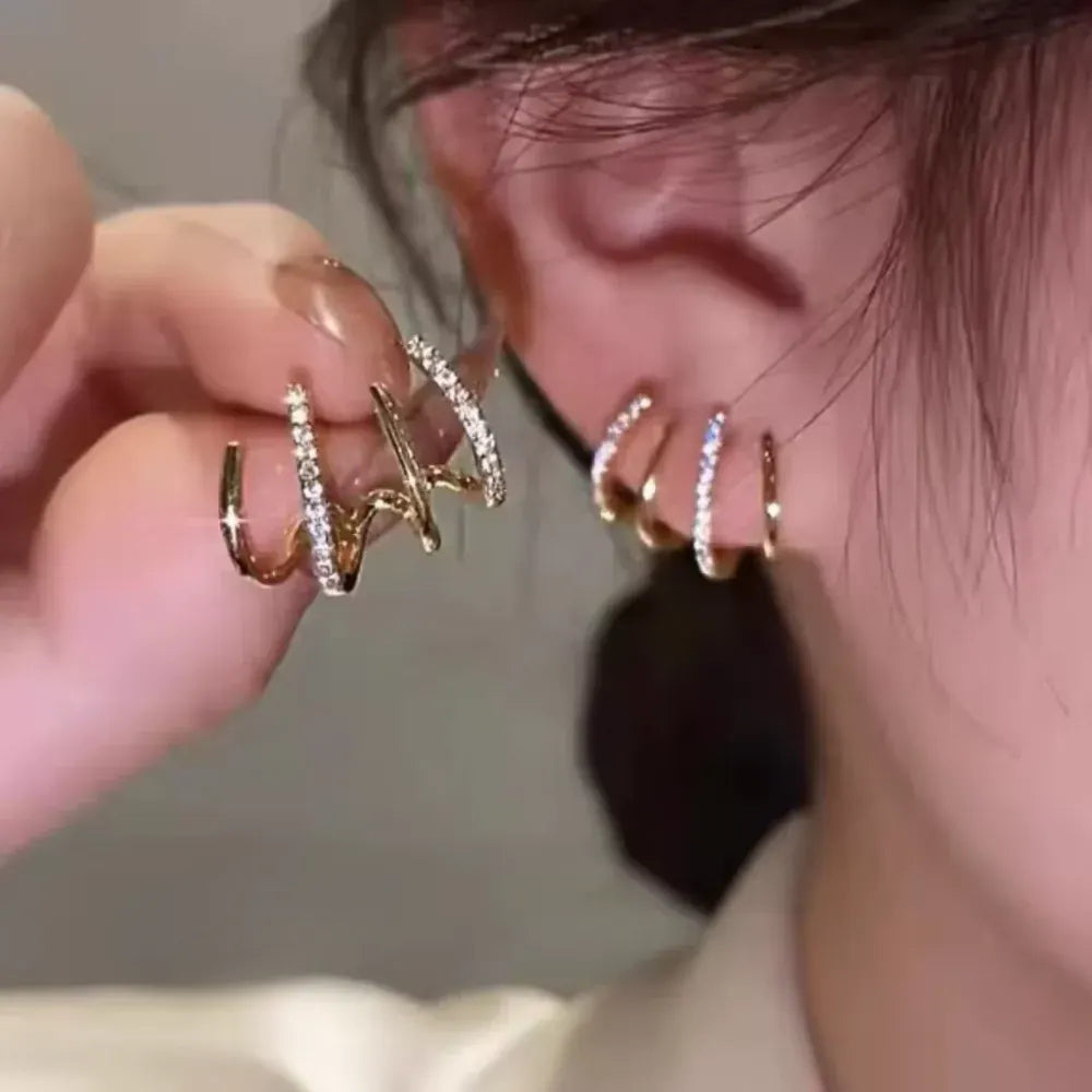 Gold Layered Hoop Earrings – Minimalist Mother's Day Jewelry Gift