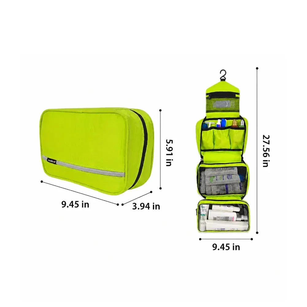 Hanging Travel Toiletry Cosmetic Organizer with Zip Pocket and Handle