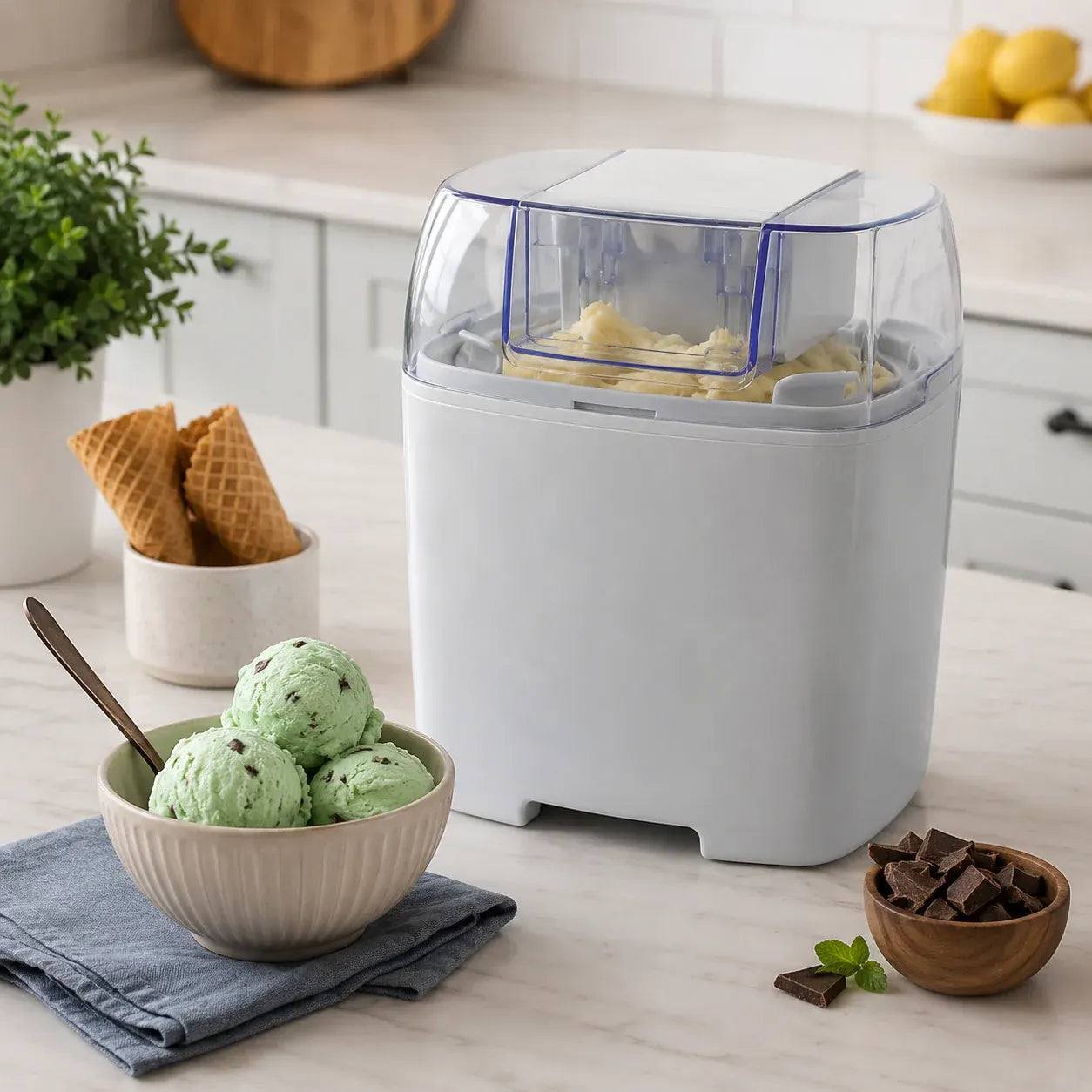 Homemade Frozen Dessert Bowl Ice Cream Maker Machine