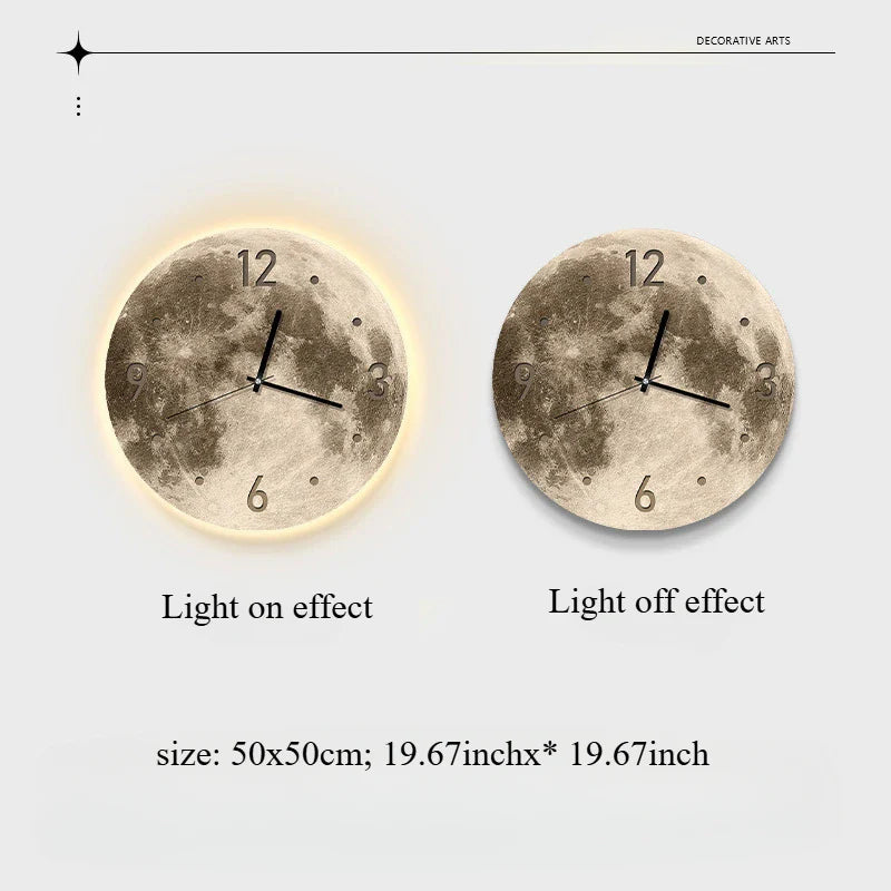 Illuminated Moon Phase LED Wall Clock with Lunar Light Display