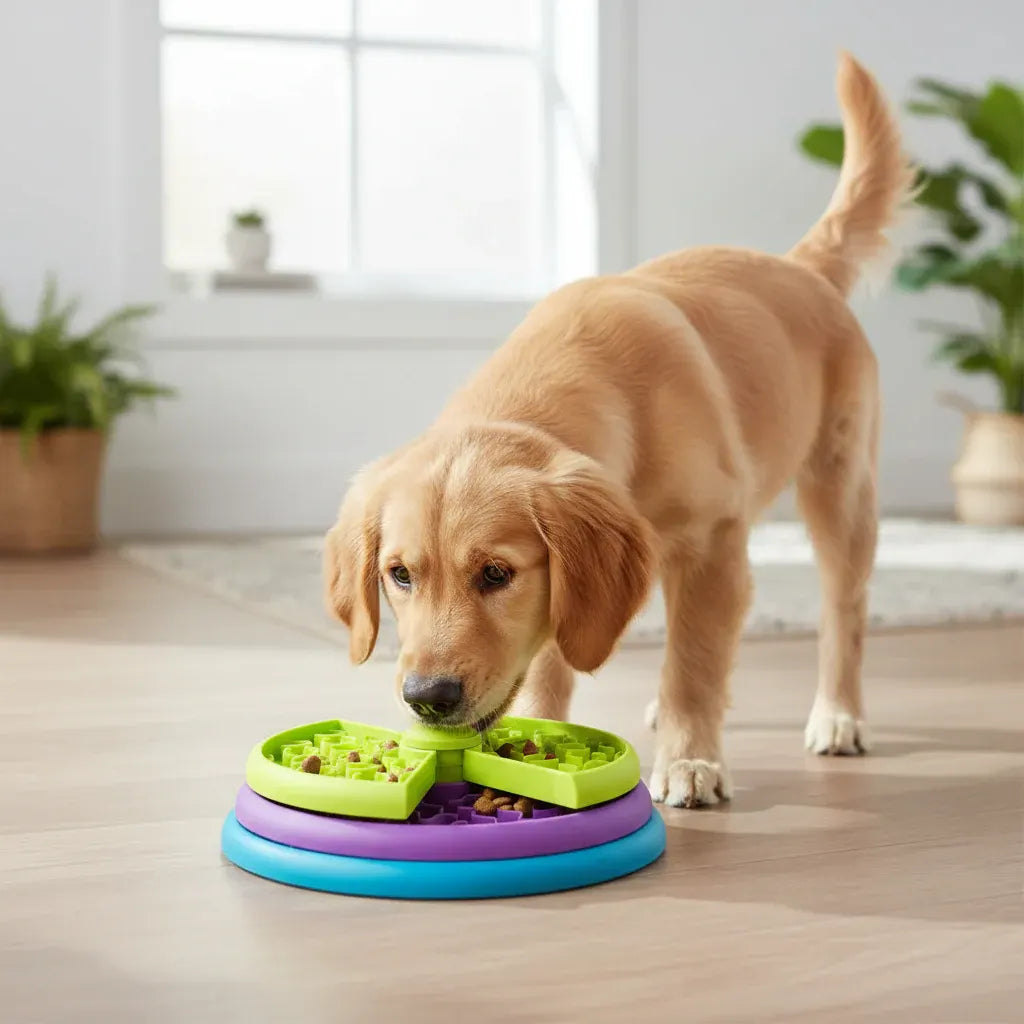 Interactive Slow Feeder Puzzle Bowl for Healthy Dog Eating