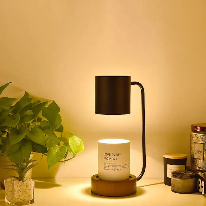Japanese Minimalist Wood & Metal Table Lamp