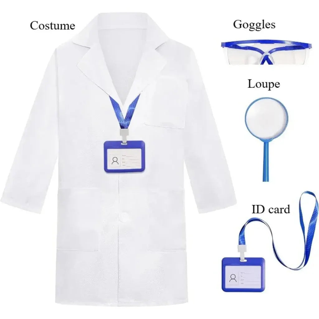 Kids Doctor Costume Lab Coat Dress-Up Set for Halloween