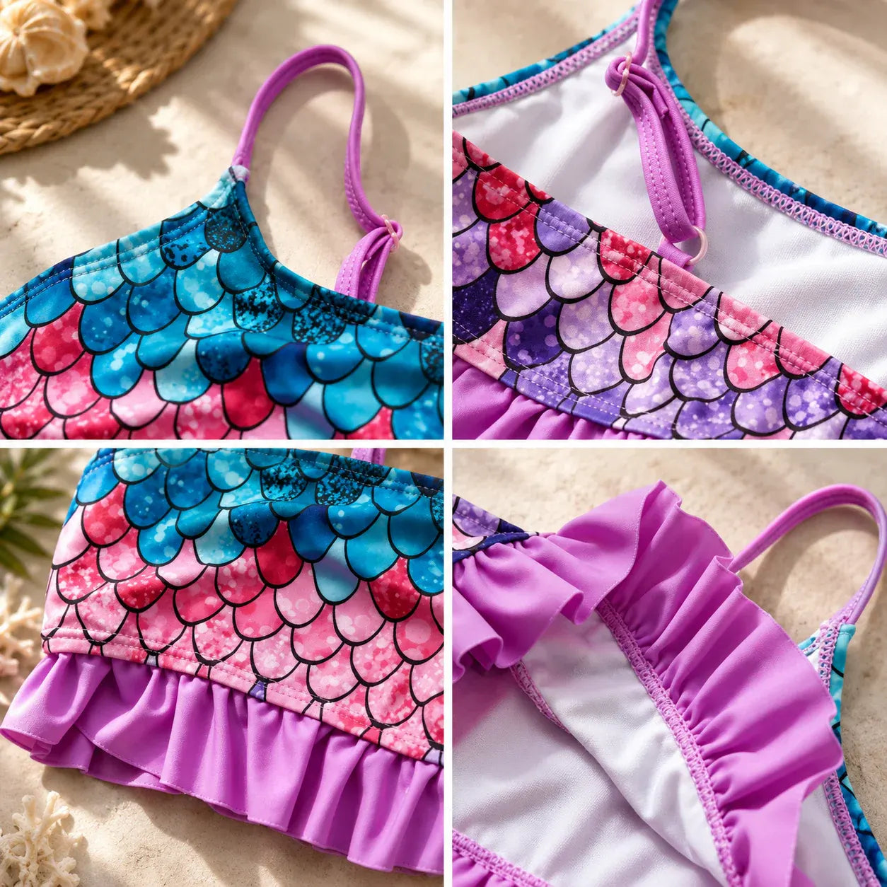 Kids Ruffle Two-Piece Bikini Swimwear for Girls