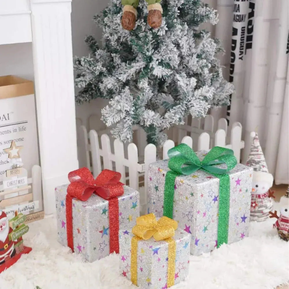 LED Holiday Yard Decor Gift Box Set - Christmas Lights