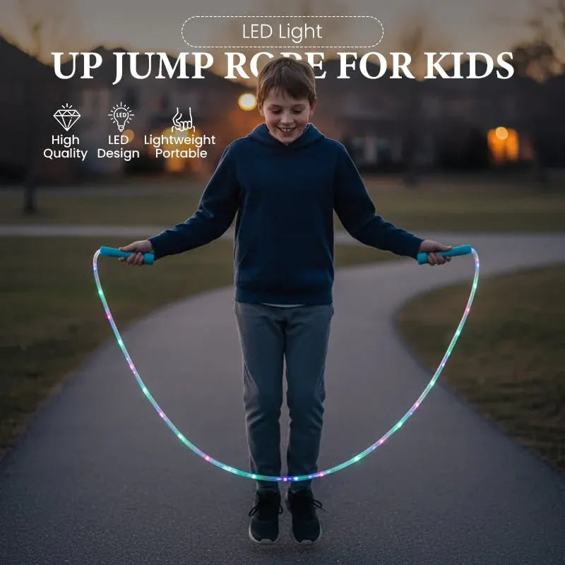Light-Up Adjustable Jump Rope for Fun Cardio Fitness Activity