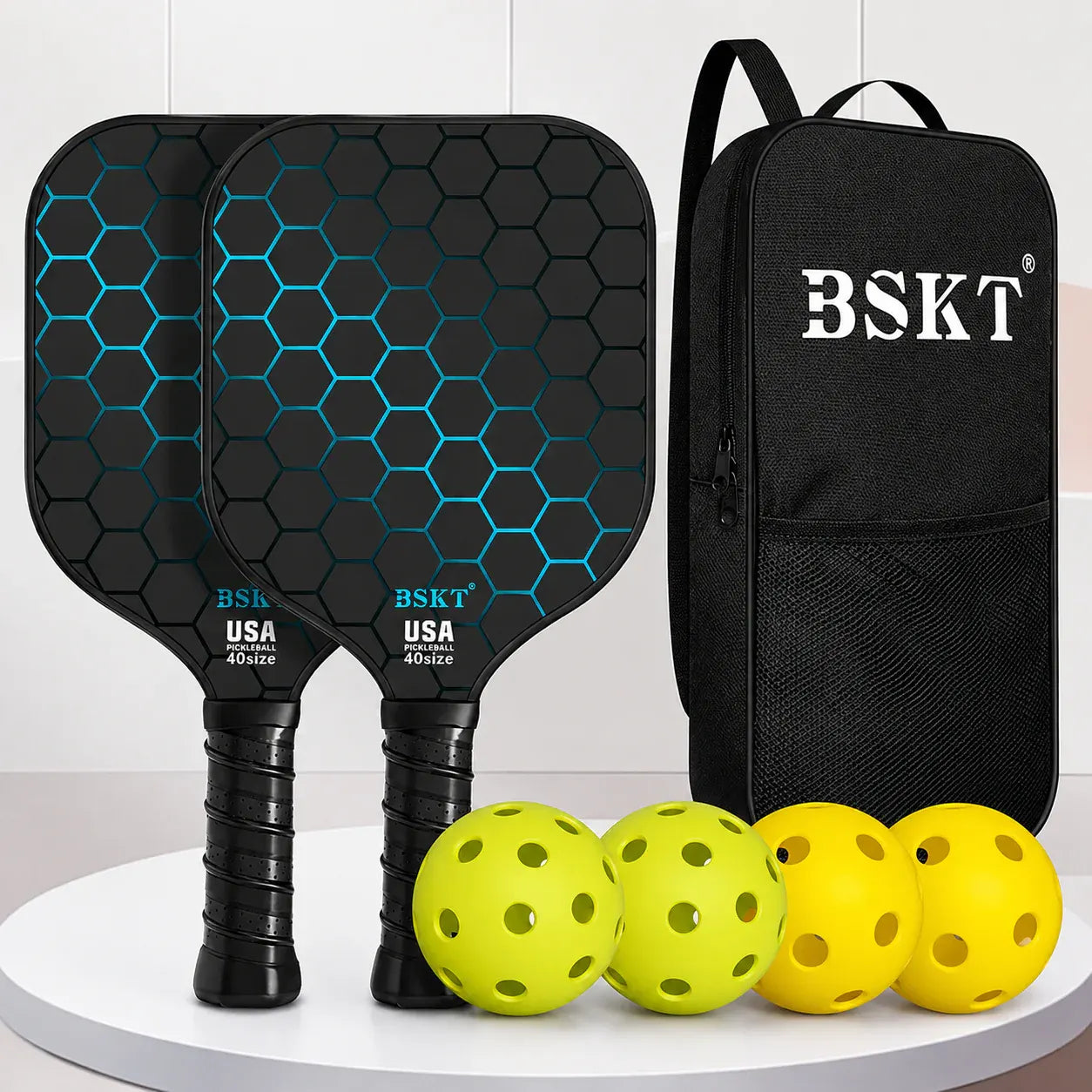 Lightweight Fiberglass Pickleball Paddle Set with Balls