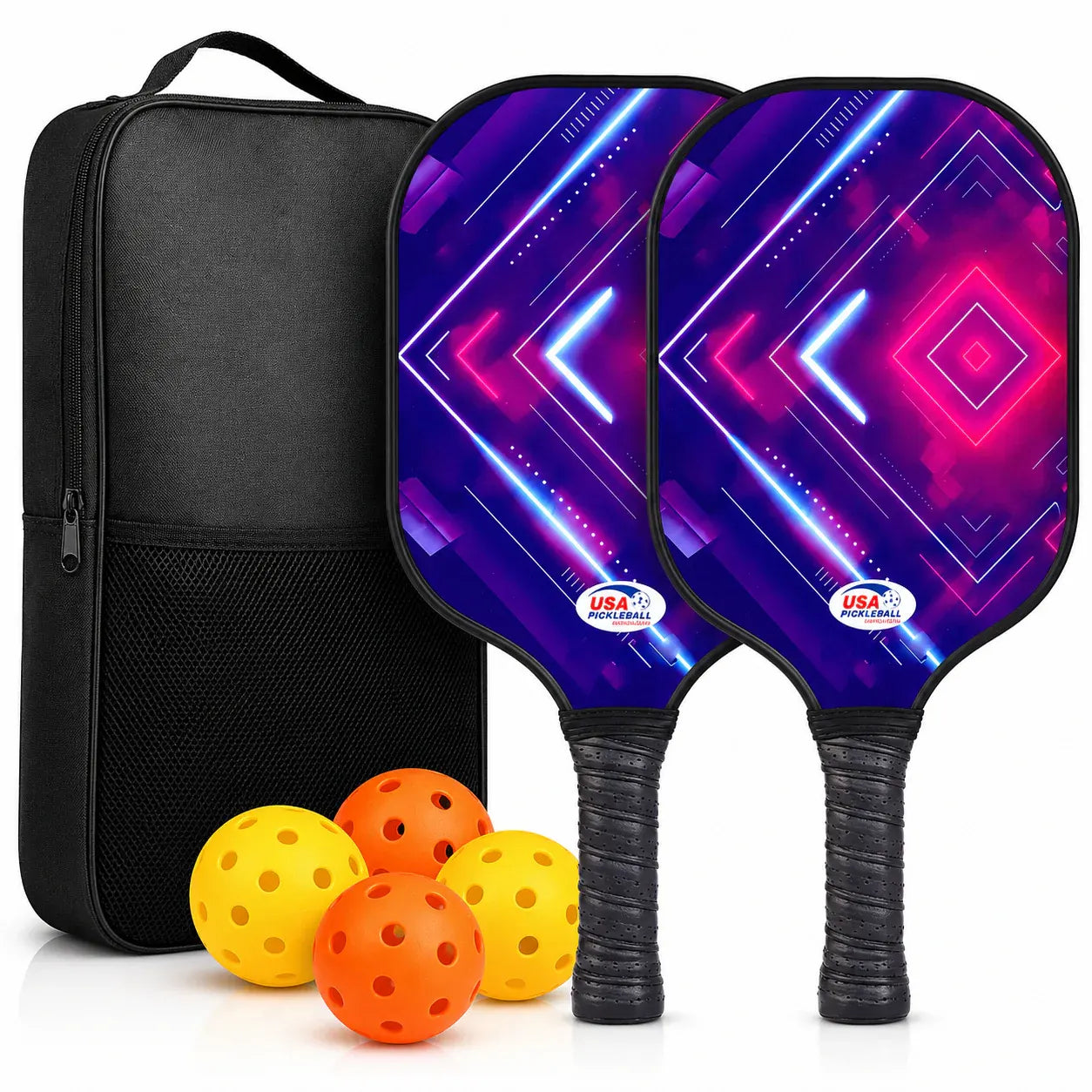 Lightweight Graphite Pickleball Paddle Set with Balls