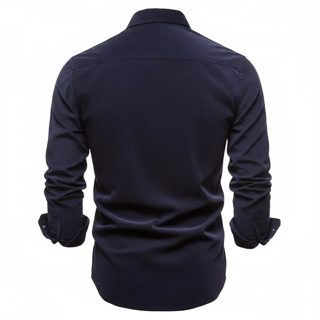 Men's Button-Up Collared Dress Shirt Casual Wear