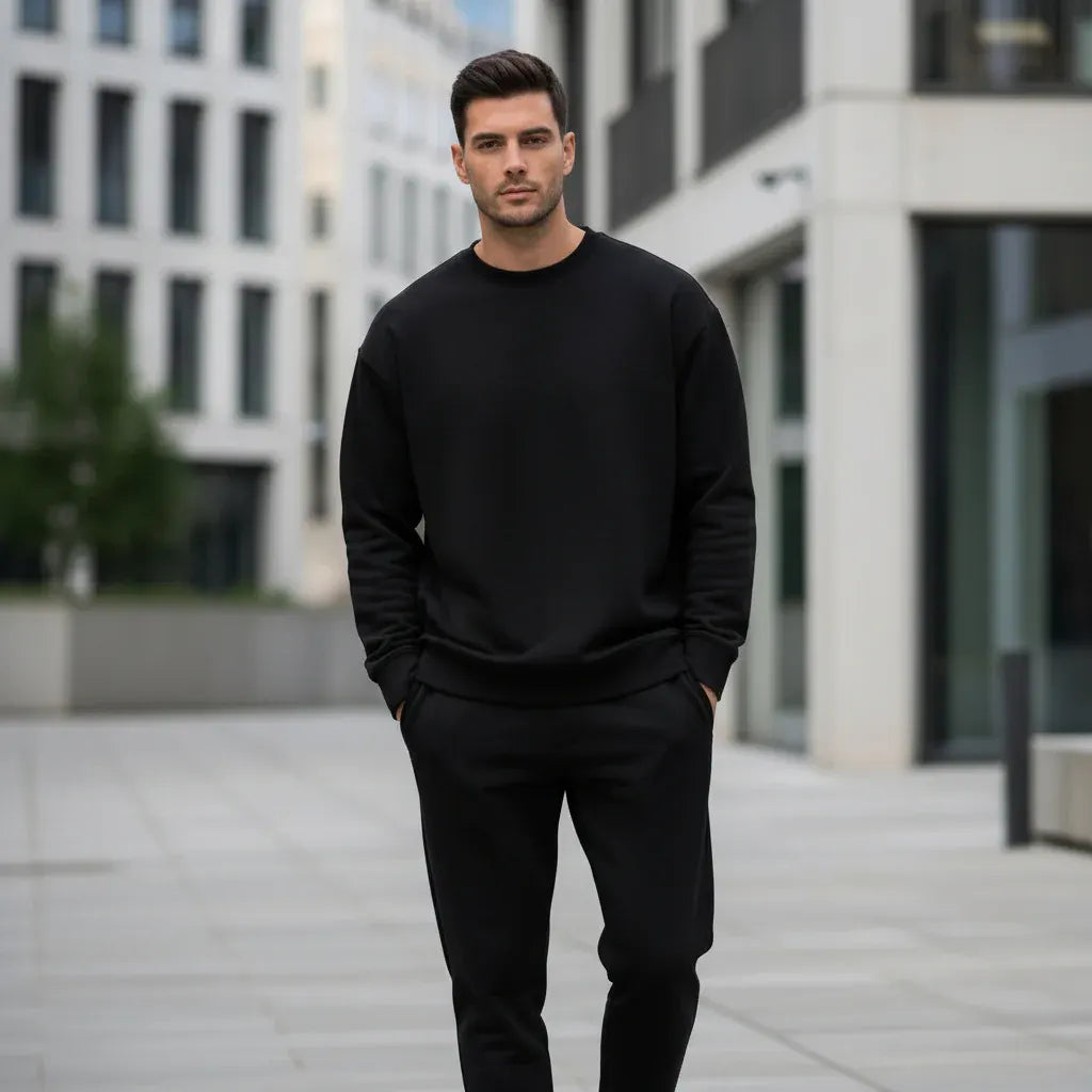 Men's Casual Crew Neck Pullover Sweatshirt for Spring and Fall