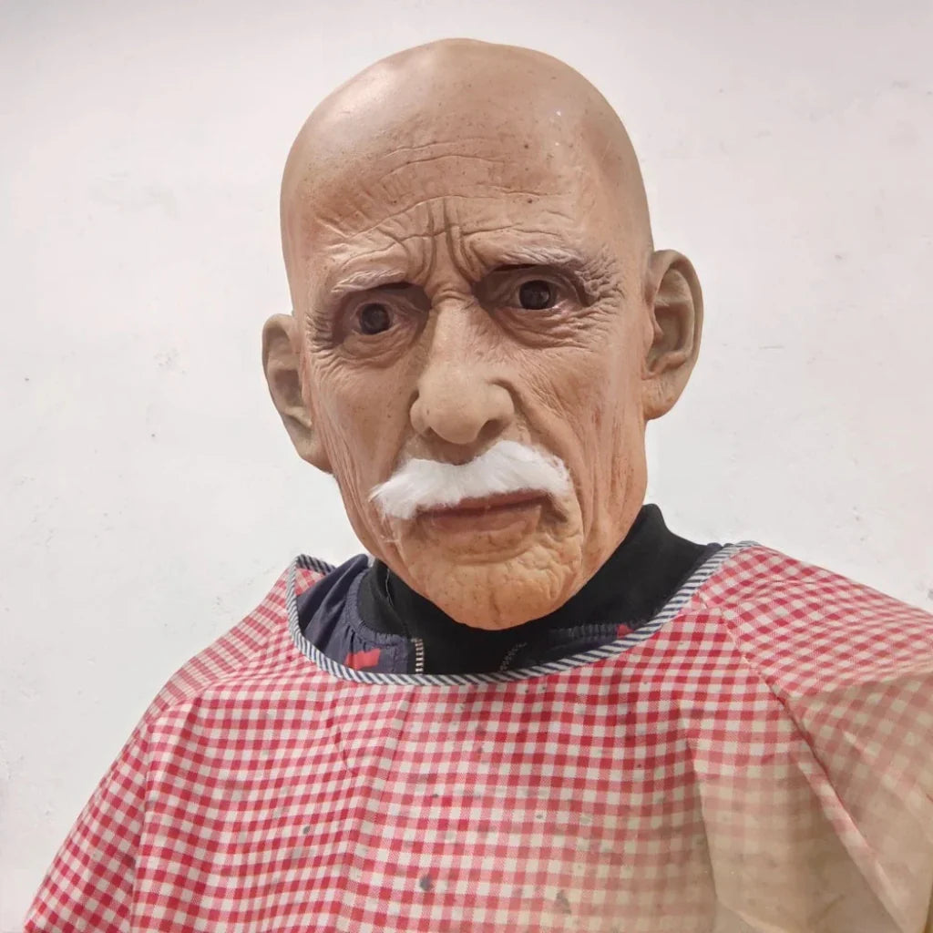 Men's Old Man Face Halloween Costume Mask
