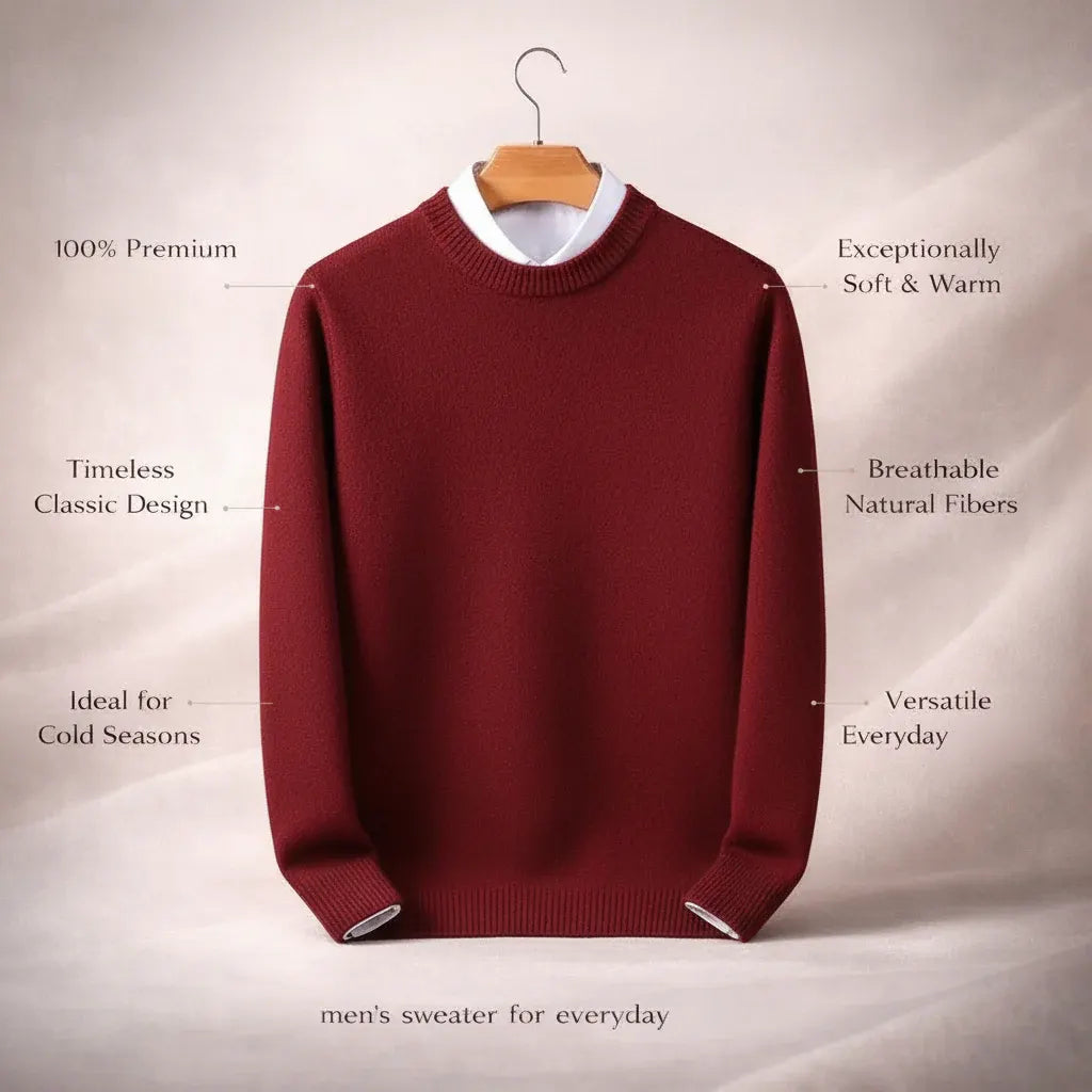 Men's Warm Winter Weather-Resistant Knit Pullover Sweater