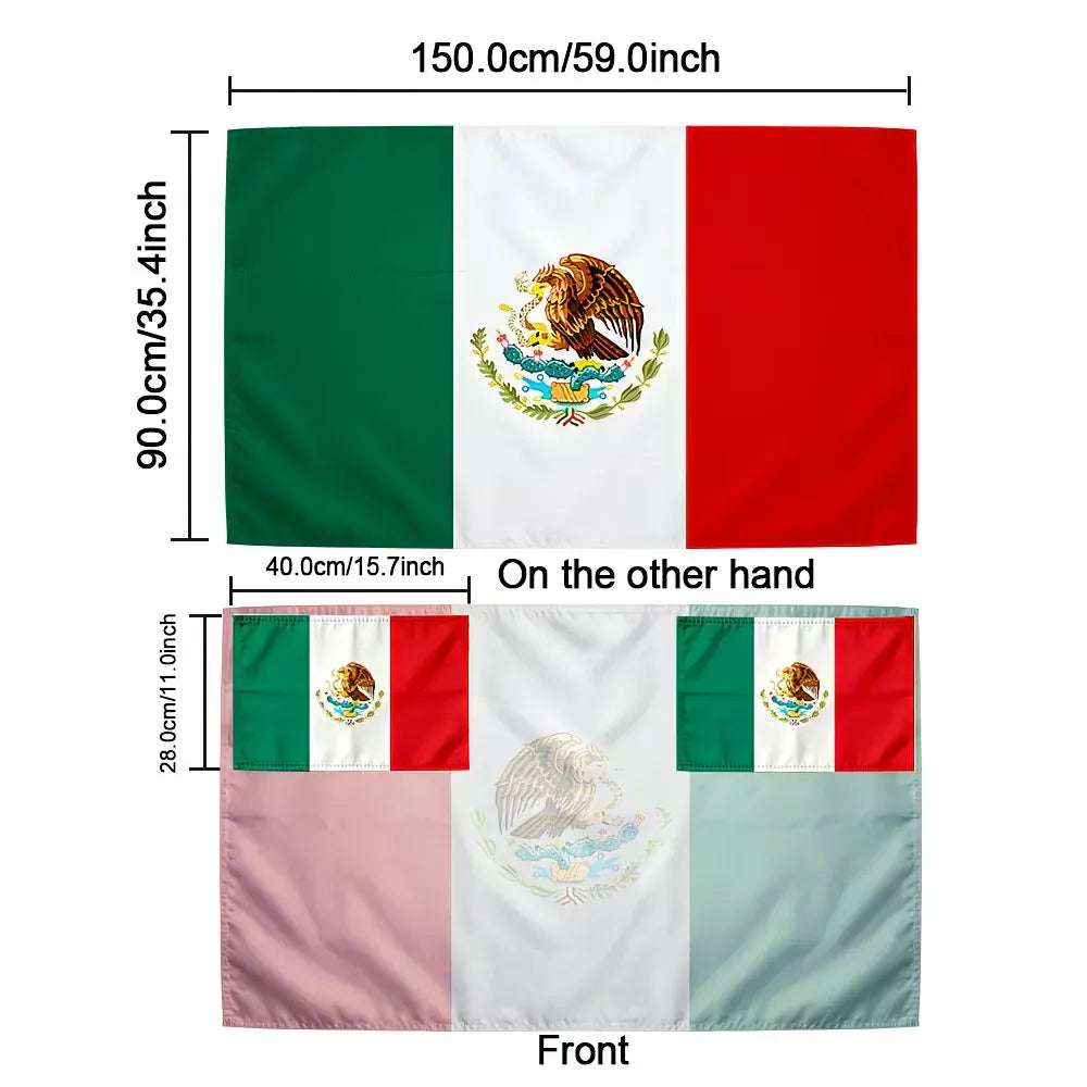 Mexico Fan Wearable Cape Flag Banner for Soccer Game Day, Large