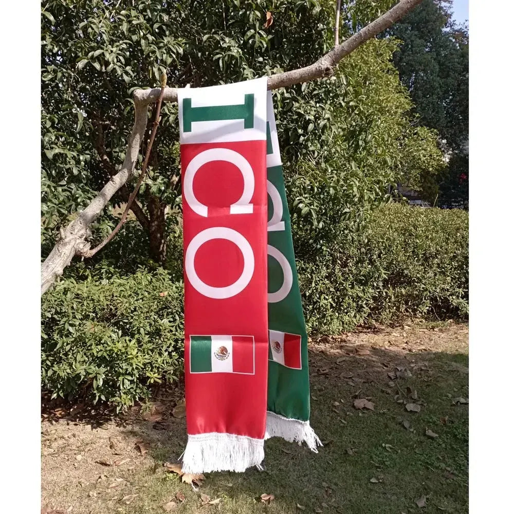 Mexico Flag Scarf Lightweight Soccer World Cup Fan Gear