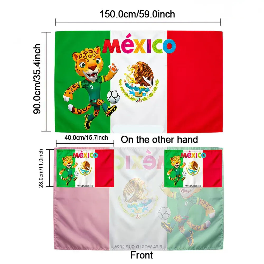 Mexico World Cup Fan Cape Flag Banner - Large Soccer Supporter Cloak