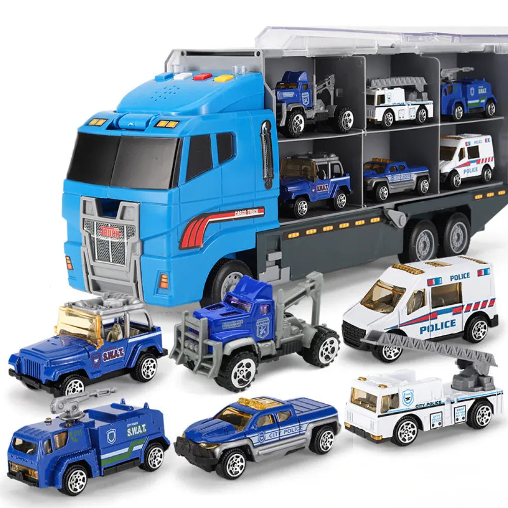 Mini Alloy Truck & Construction Vehicle Playset Carrier Kit