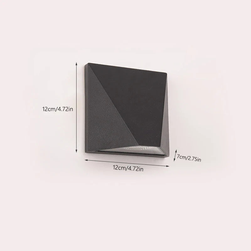 Modern LED Wall Light in Black | 5W Waterproof Aluminum Outdoor Fixture