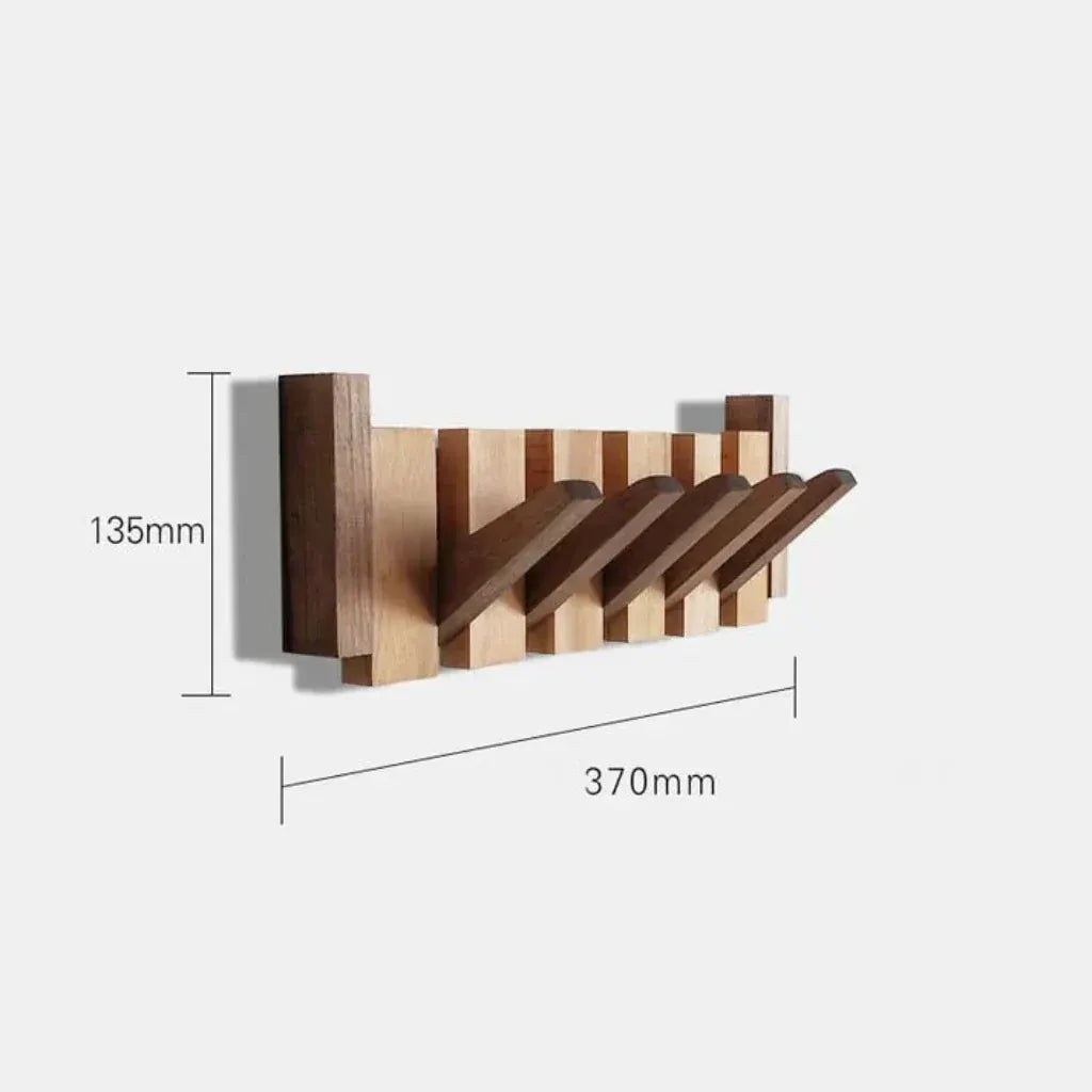 Modern Wooden Wall-Mounted Coat Hook Rack
