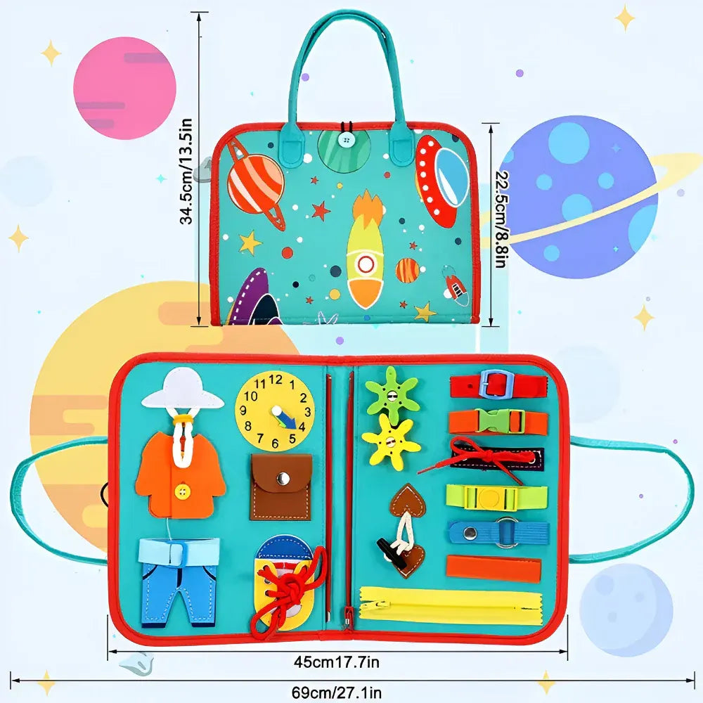 Montessori Sensory Learning Board with Portable Travel Case
