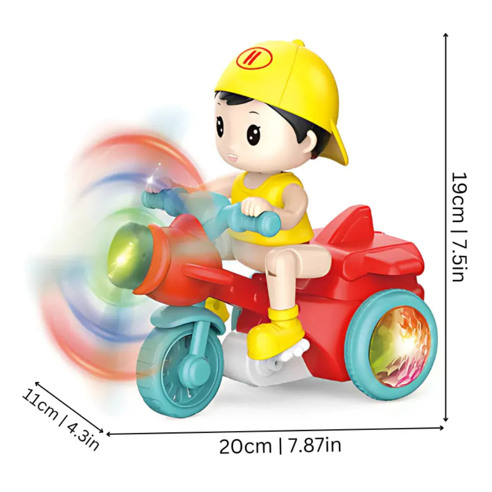 Musical Light-Up Motorcycle Sensory Toy with Rotating Wheels