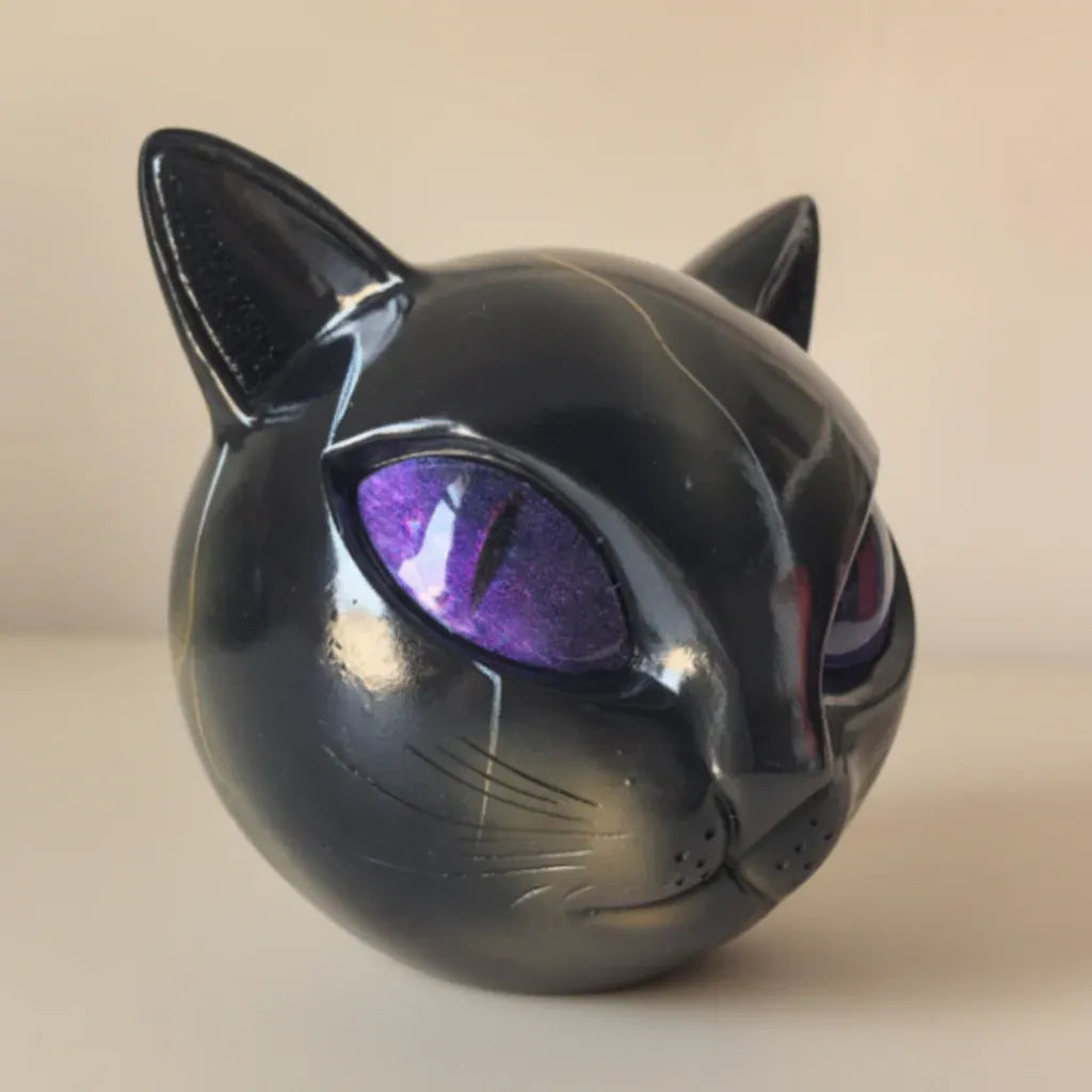 Mystic Cat Head Resin Sculpture Tabletop Home Decor Art