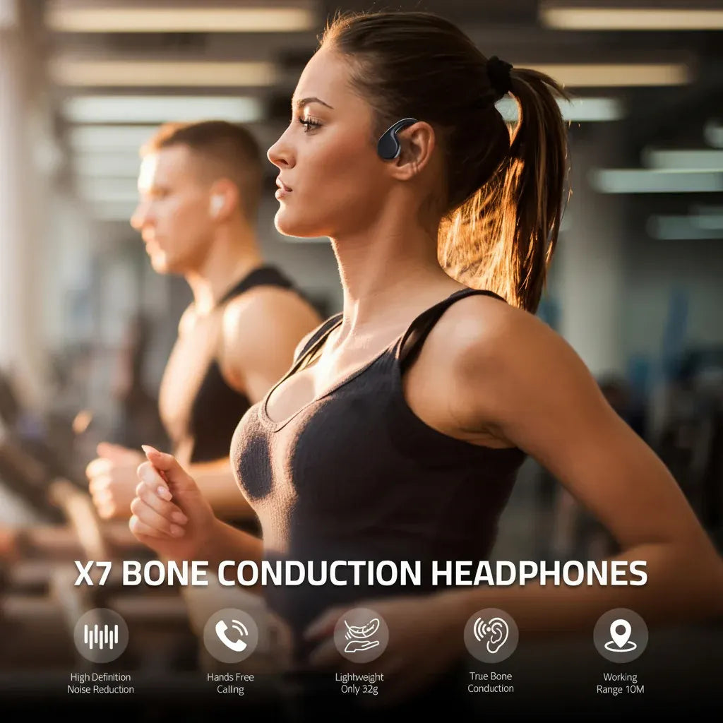 Open Ear Sport Bone Conduction Wireless Headphones with USB Charging