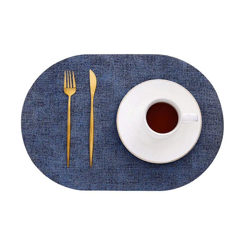 Oval Faux Leather Placemats - Heat Resistant & Non-Slip Table Mats