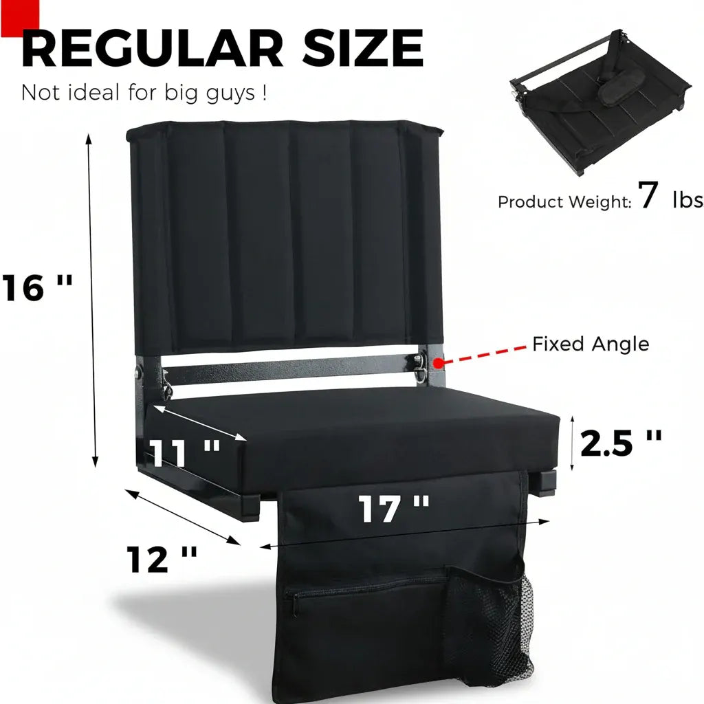 Padded Folding Bleacher Chair with Backrest for Stadium Seating