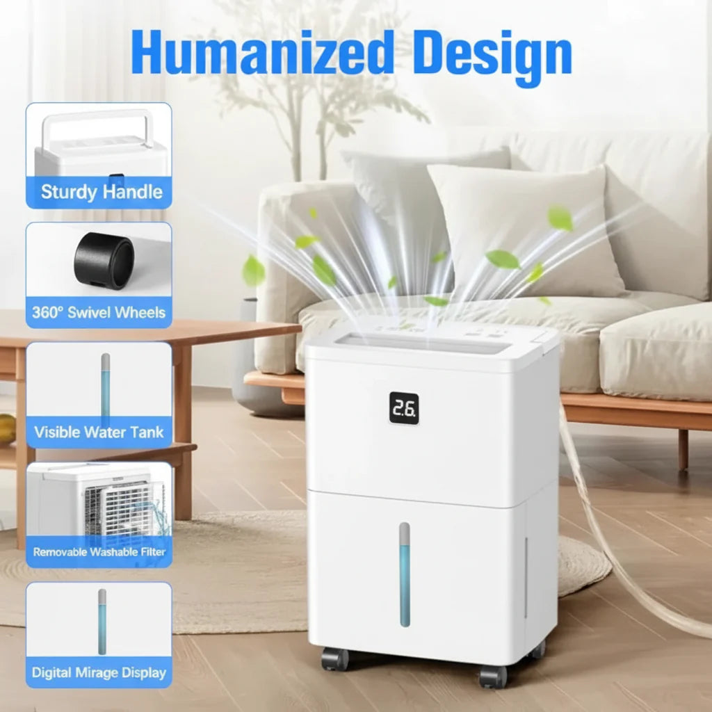 Portable 25 Pint Home Basement Dehumidifier