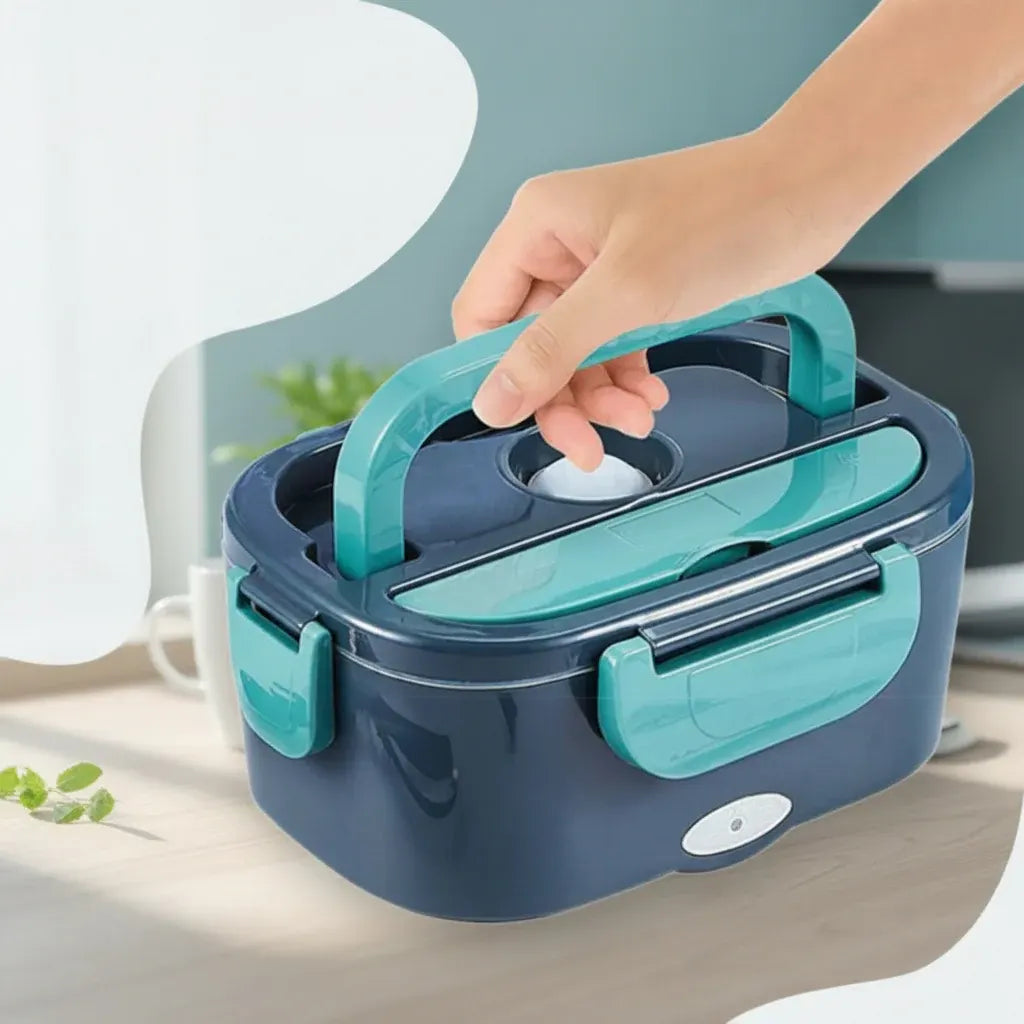 Portable Electric Heated Lunch Box Stainless Steel Food Container