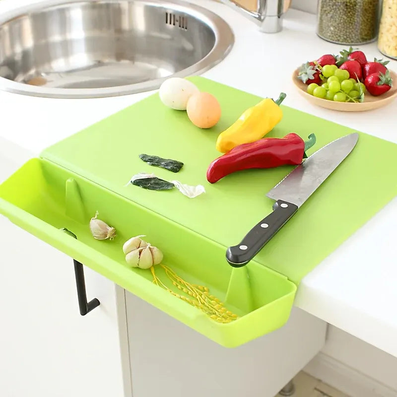 Portable Kitchen Cutting Board 2-in-1 with Built-In Storage Box & Food Container