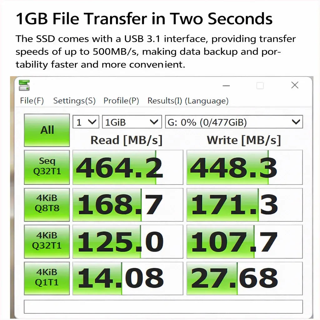 Portable Metal Enclosure External SSD Storage Drive