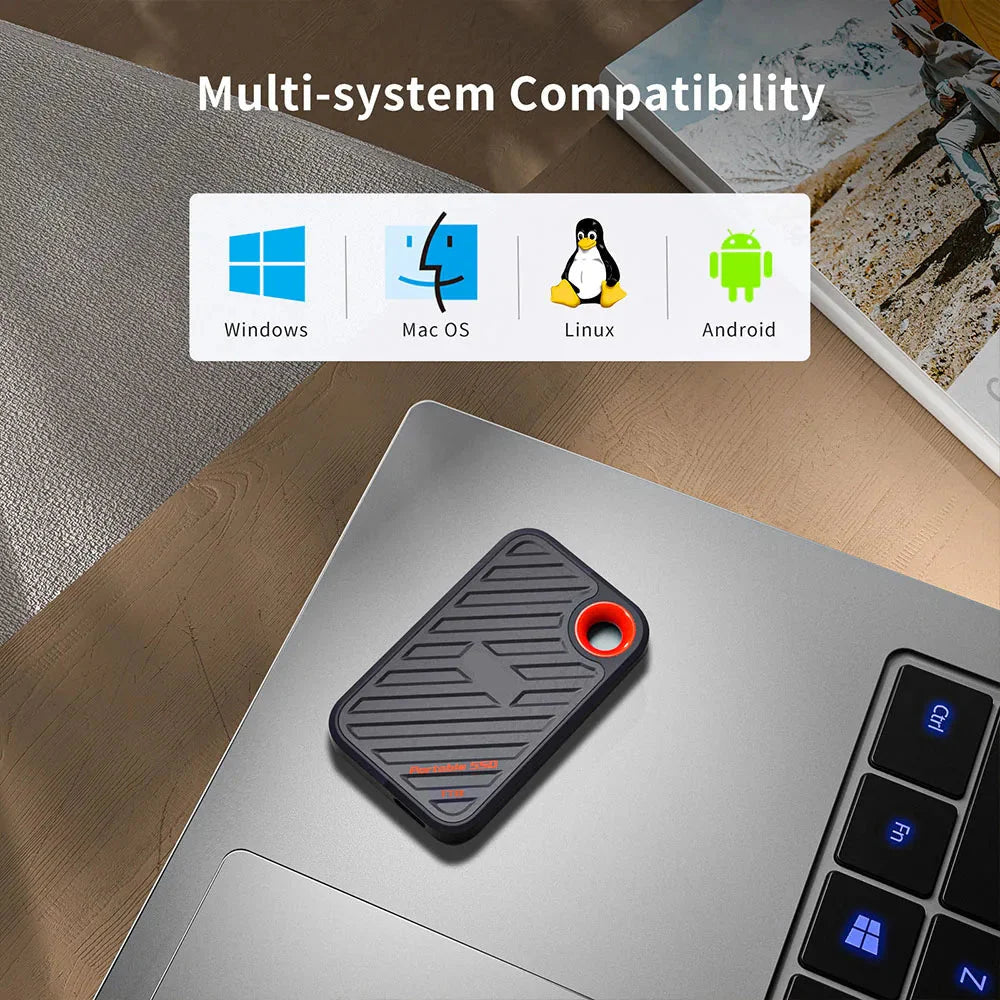 Portable SSD External Hard Drive Compact Storage for Data Backup