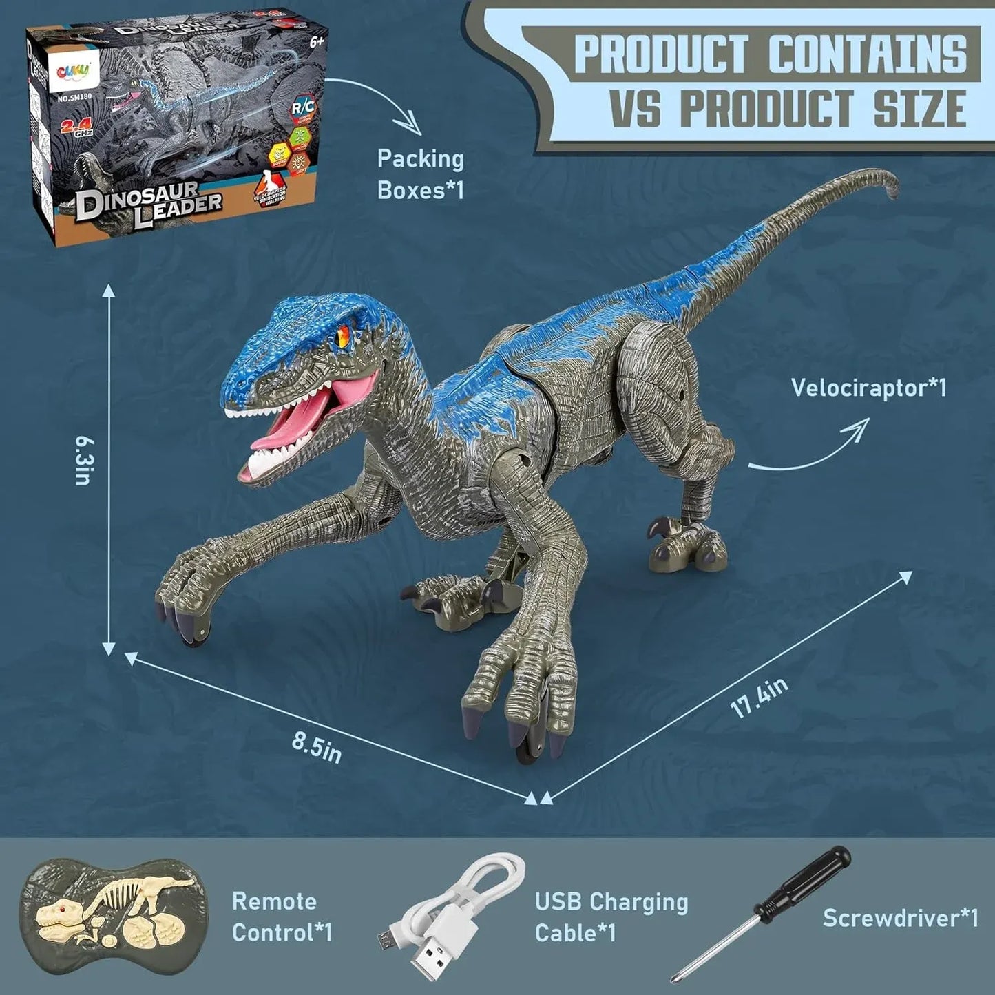 Realistic Roaring Dinosaur Toy with Remote Control