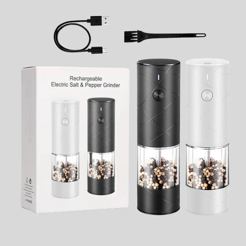 Rechargeable Electric Salt & Pepper Grinder with LED Light