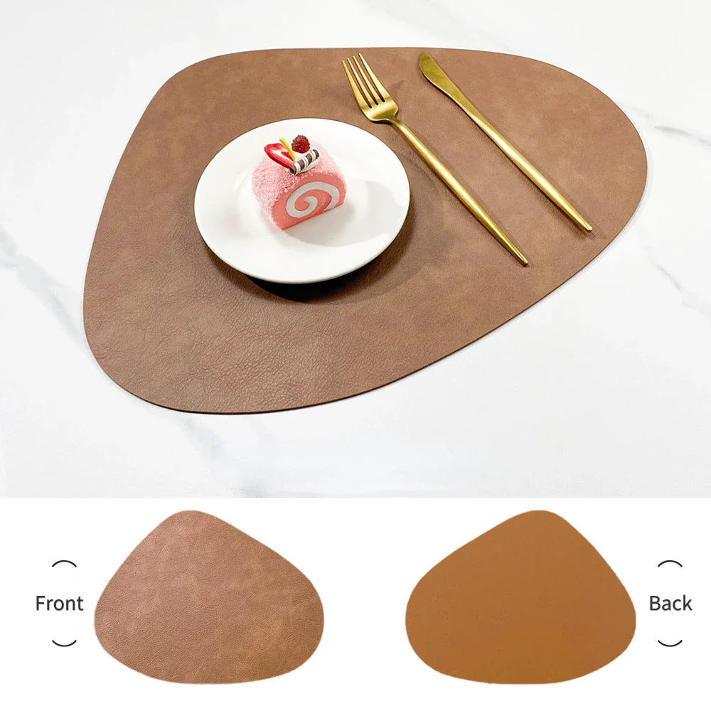 Reversible Faux Leather Placemats - Heat Resistant & Non-Slip Table Mats