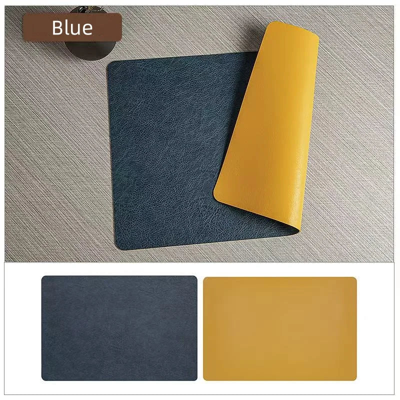 Reversible Faux Leather Placemats – Waterproof & Heat-Resistant, Set of 2 Designs