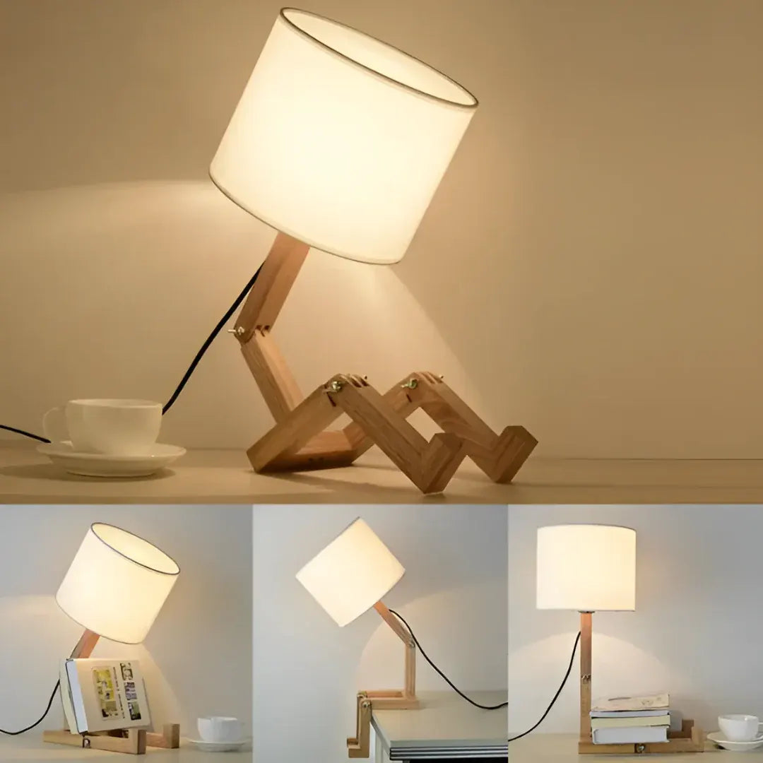 Rilna Adjustable Wood Desk Lamp with Flexible Design