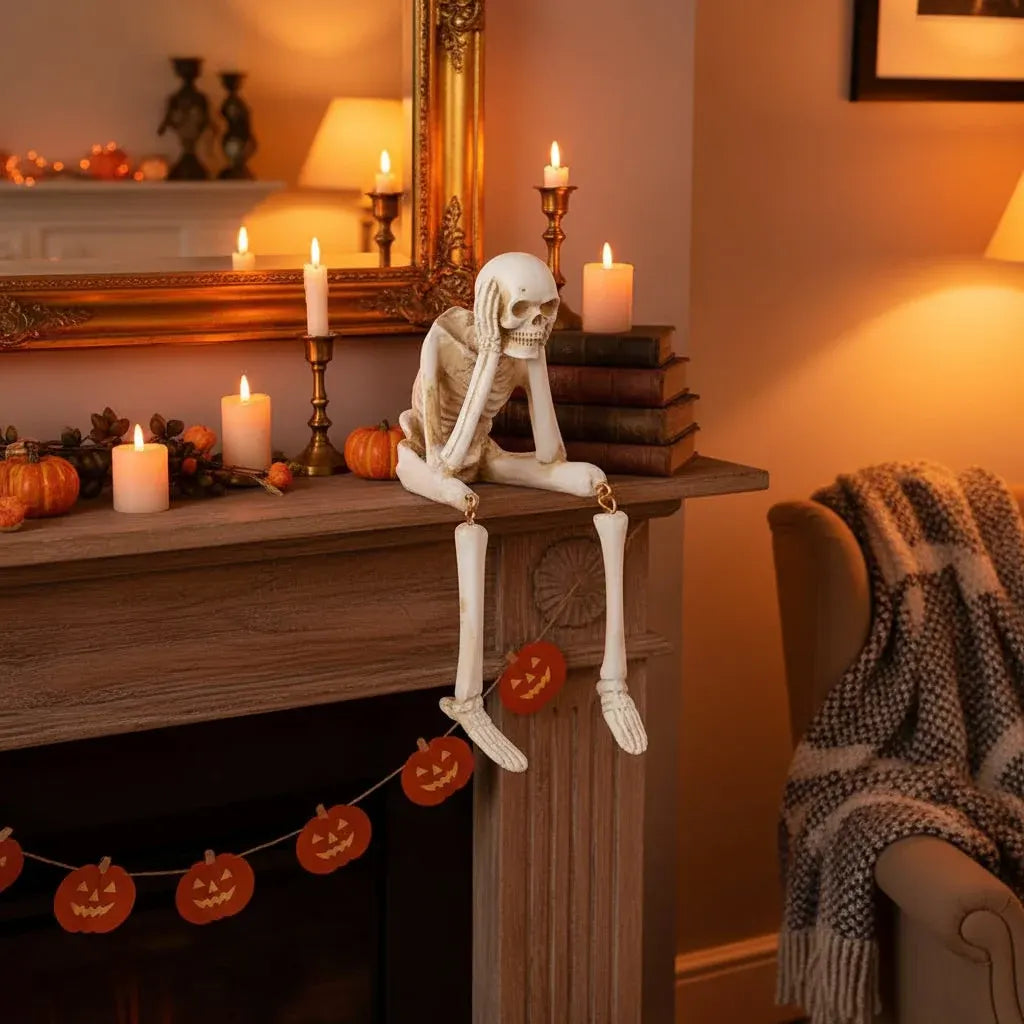 Spooky Skeleton Figurine Halloween Home Accent Decor