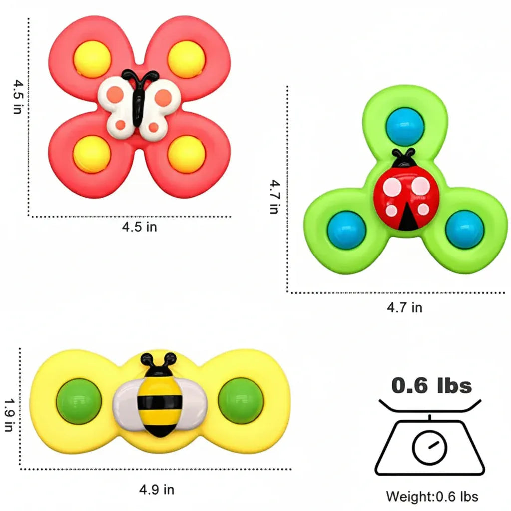 Suction Spinner Sensory Toy for Baby Bath Time & High Chair